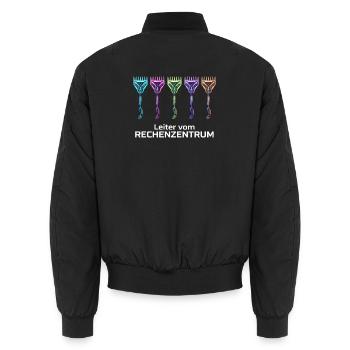 Rechenzentrum Retro Vintage Rechen & Besen Leiter - Unisex Bomberjacke - Schwarz - Hinten - AI Model Male 185 light (185cm)
