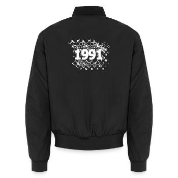 Bubbles 1991 - Unisex Bomberjacke - Schwarz - Hinten - AI Model Male 185 light (185cm)