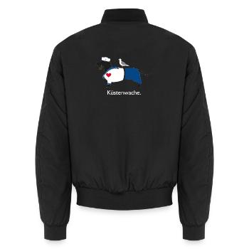 Küstenwache Nordsee Dackel mit Herz - Unisex Bomberjacke - Schwarz - Hinten - AI Model Male 185 light (185cm)