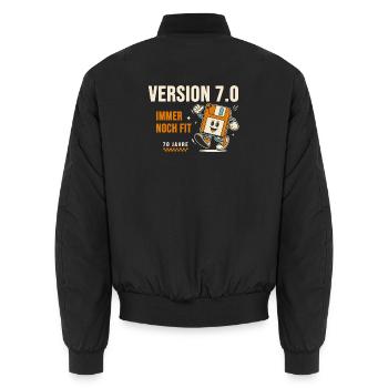70. Geburtstag Informatiker Version 7.0 - Unisex Bomberjacke - Schwarz - Hinten - AI Model Male 185 light (185cm)