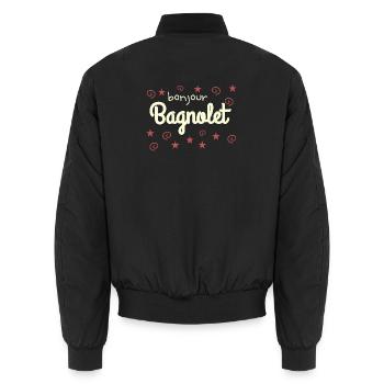 frankreich bagnolet bonjour  - Unisex Bomberjacke - Schwarz - Hinten - AI Model Male 185 light (185cm)