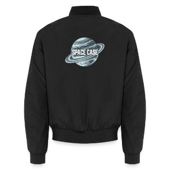 Space Case Planetenkreis Retro-Logo - Unisex Bomberjacke - Schwarz - Hinten - AI Model Male 185 light (185cm)