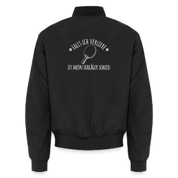 Tischtennis falls ich verliere Tischtennisspieler - Unisex Bomberjacke - Schwarz - Hinten - AI Model Male 185 light (185cm)
