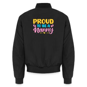 Tagesmutter Proud To Be A Nanny - Unisex Bomberjacke - Schwarz - Hinten - AI Model Male 185 light (185cm)
