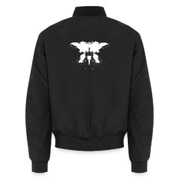 Rorschach - Unisex Bomber Jacket - black - Back - AI Model Male 185 light (185cm)