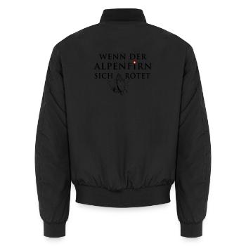Wenn der Alpenfirn sich rötet... - Unisex Bomberjacke - Schwarz - Hinten - AI Model Male 185 light (185cm)
