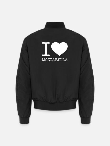I LOVE MOZZARELLA - Unisex Bomber Jacket - black