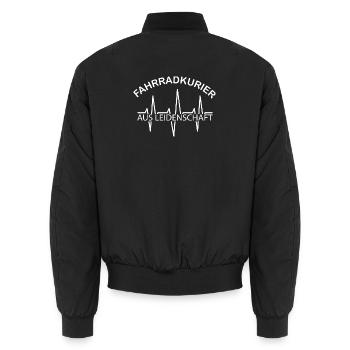 Fahrradkurier Fahrrad Symbol Puls Herzschlag Ekg - Unisex Bomberjacke - Schwarz - Hinten - AI Model Male 185 light (185cm)