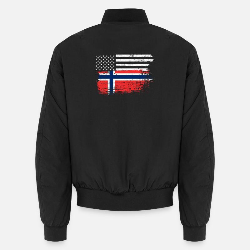 Grunge États-Unis Norvège Drapeau Mash Bomber unisexe
