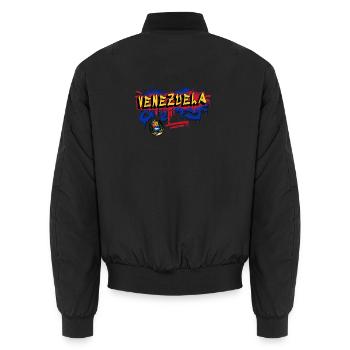 Venezuela graffiti flag design - Unisex Bomber Jacket - black - Back - AI Model Male 185 light (185cm)