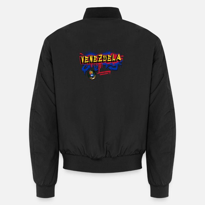 Venezuela graffiti flag design - Unisex Bomber Jacket - black