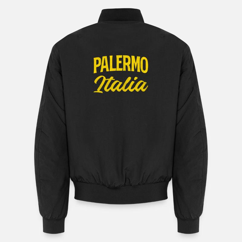 Écriture jaune Palermo Italia - Bomber unisexe - noir