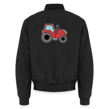 Country Life Tractor Farm Motor Vehicle Farmer - Unisex Bomber Jacket - black - Back - AI Model Male 185 light (185cm)