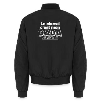 cheval, équitation, club d'équitation - Bomber unisexe - noir - Dos - AI Model Male 185 light (185cm)