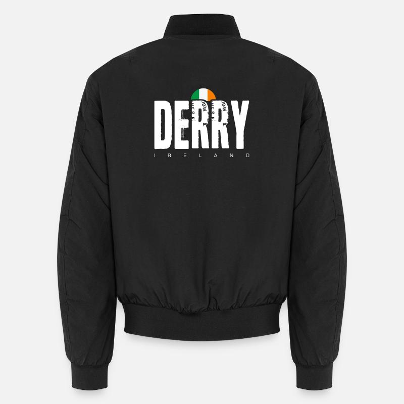 Derry Ireland Distressed Wordmark Unisex Bomber Jacket