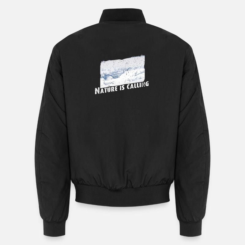 Nature is calling Winter - Unisex Bomberjacke - Schwarz
