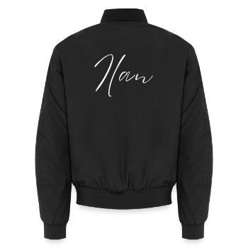 Ilan Name T-Shirt Gift for Men - Unisex Bomber Jacket - black - Back - AI Model Male 185 light (185cm)