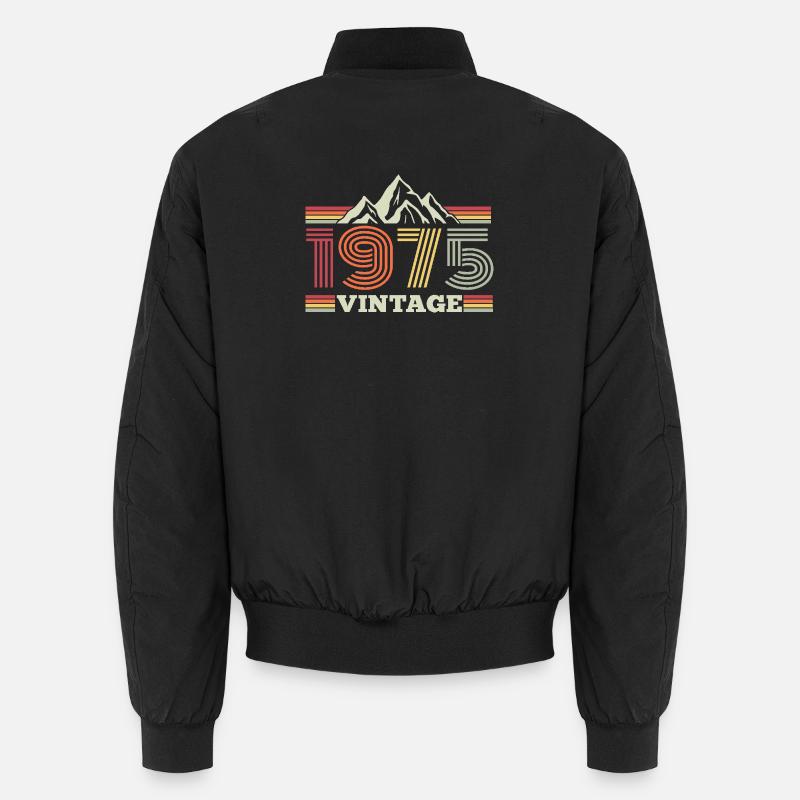 Birthday 1975 Retro Nature Hiking Mountains - Unisex Bomber Jacket - black