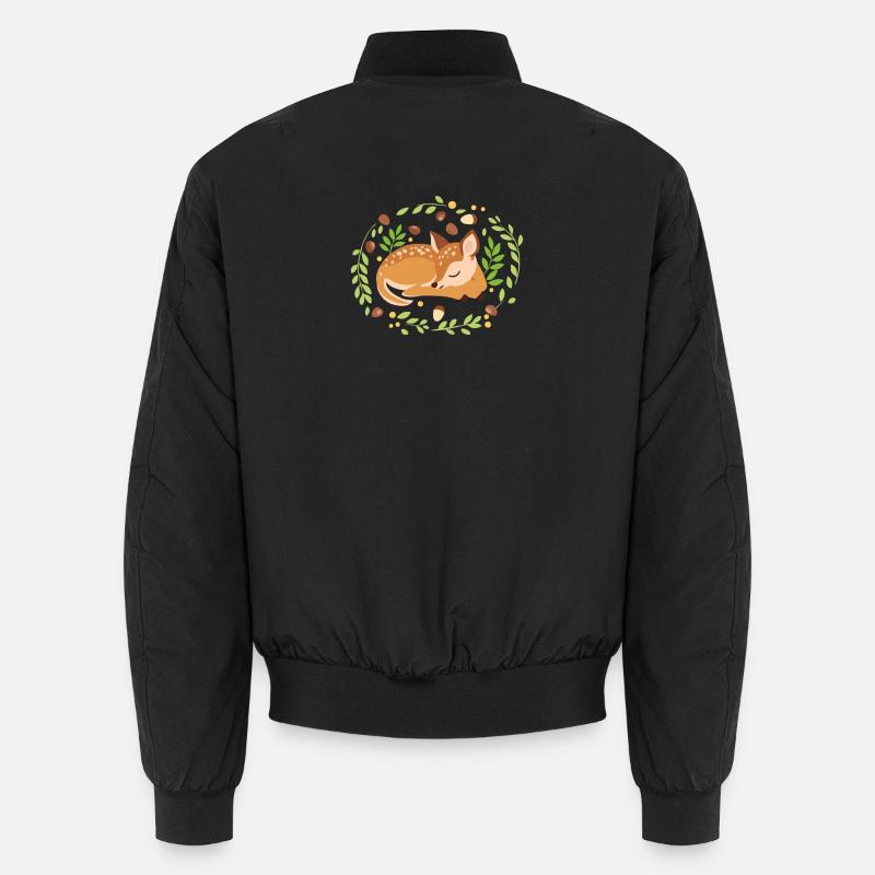 Schlafendes Rehkitz - Unisex Bomberjacke - Schwarz