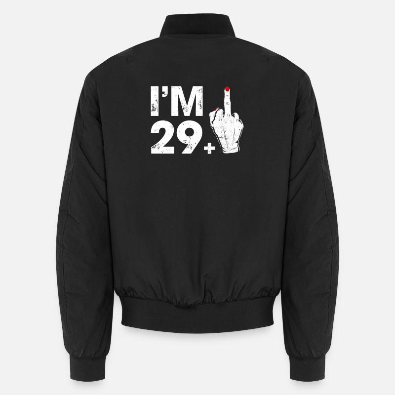 Bold Hand Gesture Celebrating Age 29+ Unisex Bomber Jacket