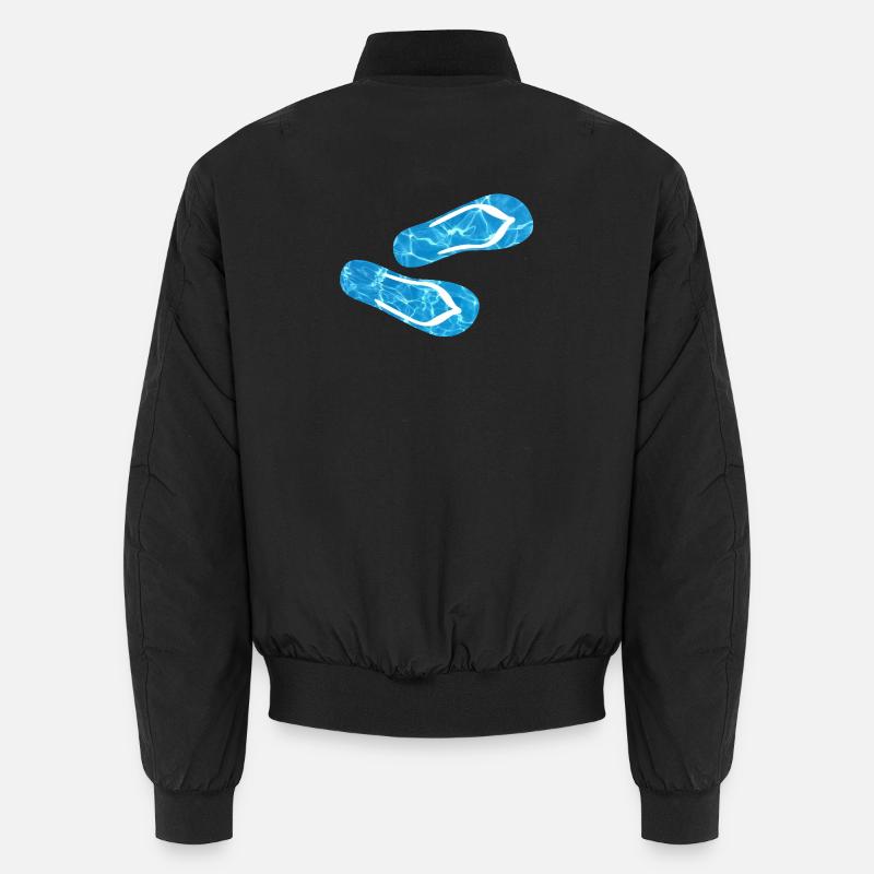 Slippers Pool Flip Flops Camping Water Holidays Fun Unisex Bomber Jacket