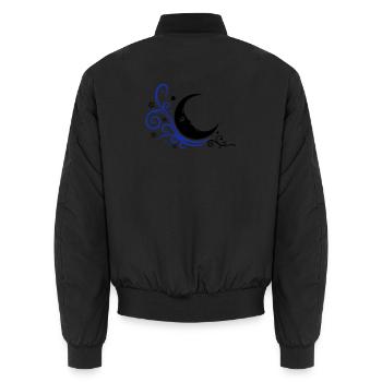 Mystischer Mond mit Sternen Nacht Symbol - Unisex Bomberjacke - Schwarz - Hinten - AI Model Male 185 light (185cm)