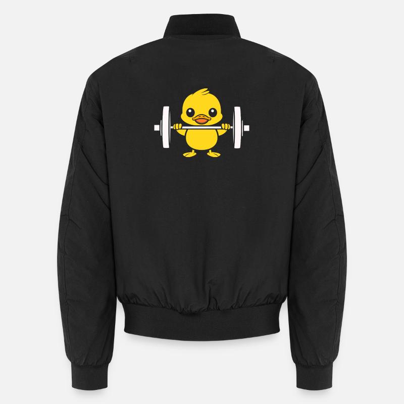 Yellow Weightlifting Chick Unisex Bomber Jacket