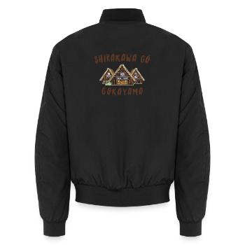 ShirakawaGo Gokayama Maisons, Dessin à la main Japon - Bomber unisexe - noir - Dos - AI Model Male 185 light (185cm)