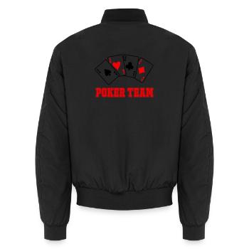 Poker Team - Unisex Bomberjacke - Schwarz - Hinten - AI Model Male 185 light (185cm)