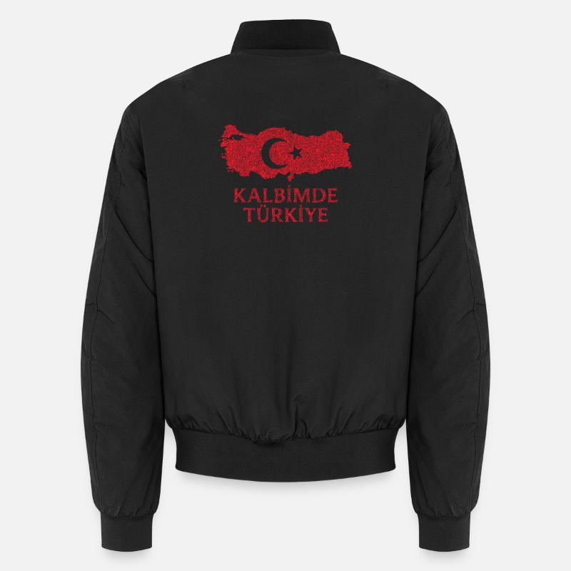 Kalbimde Drapeau de la Turquie - Bomber unisexe - noir