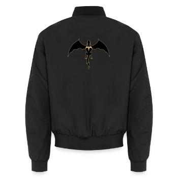 fourth wing dragon - Unisex Bomber Jacket - black - Back - AI Model Male 185 light (185cm)