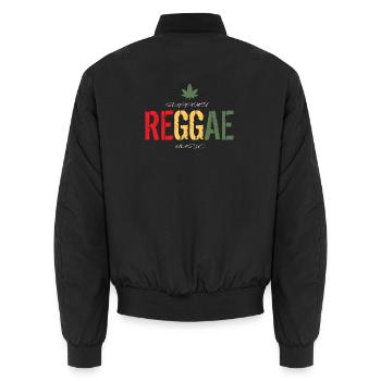 Rock Reggae Disco Punk Musik Kleidung - Unisex Bomberjacke - Schwarz - Hinten - AI Model Male 185 light (185cm)