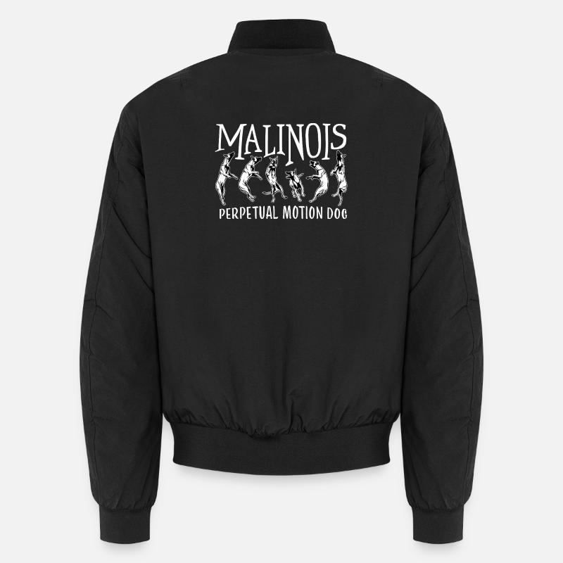 Belgischer Malinois-Perpetuum-Mobile-Hund - Unisex Bomberjacke - Schwarz