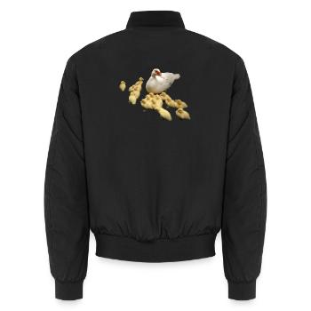 Canard volant avec des poussins - Bomber unisexe - noir - Dos - AI Model Male 185 light (185cm)