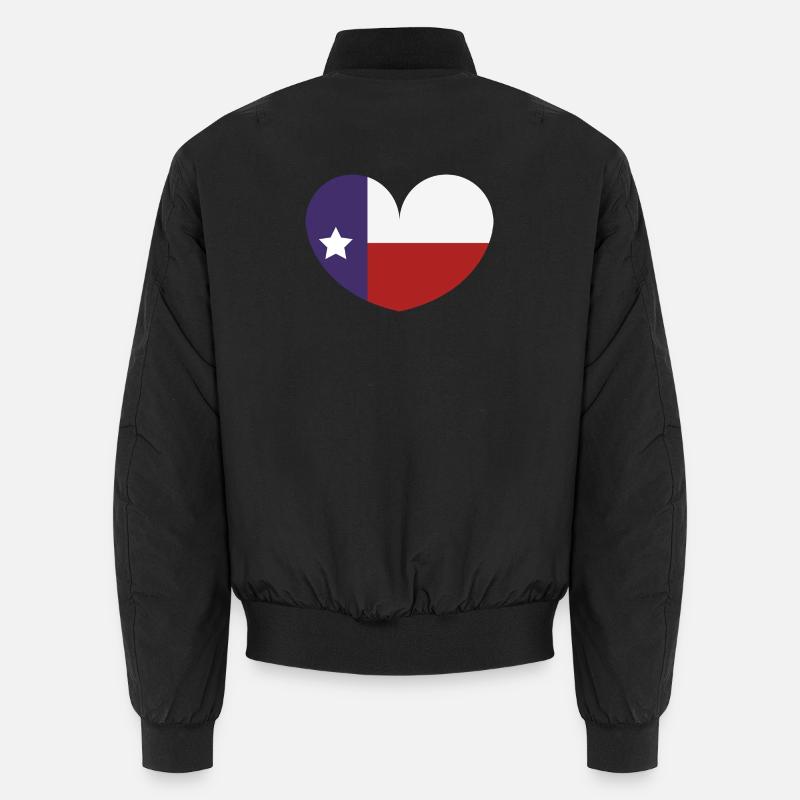 Drapeau du cœur du Texas Bomber unisexe