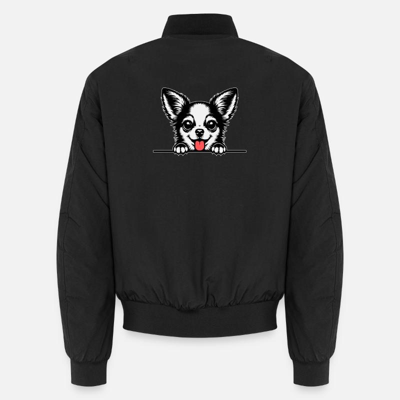 Chihuahua with paws - Unisex Bomber Jacket - black