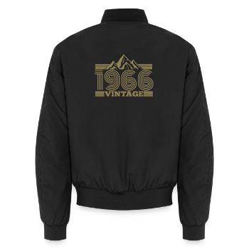 Randonnée en montagne vintage du 60e anniversaire de 1966 - Bomber unisexe - noir - Dos - AI Model Male 185 light (185cm)