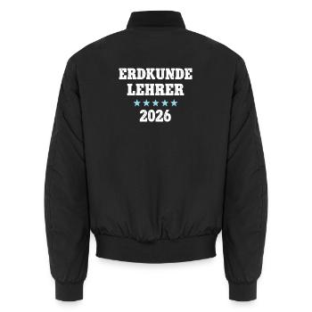 Erdkunde Lehrer 2026 Beruf Studium Lehramt Geo - Unisex Bomberjacke - Schwarz - Hinten - AI Model Male 185 light (185cm)