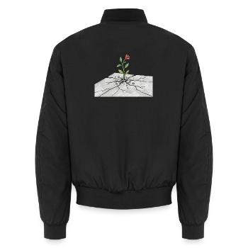 Germ of life on cracks - Unisex Bomber Jacket - black - Back - AI Model Male 185 light (185cm)