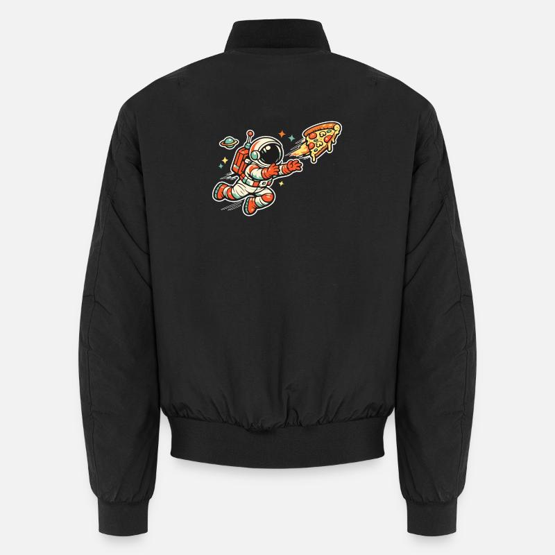 Astronaut on a pizza hunt - Unisex Bomber Jacket - black