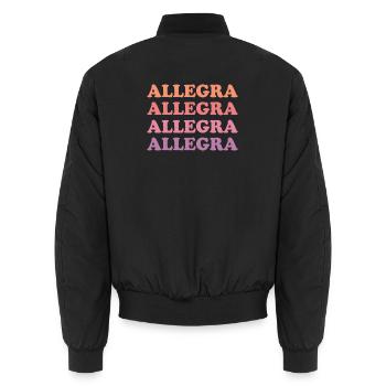 Allegra als Vorname - Unisex Bomberjacke - Schwarz - Hinten - AI Model Male 185 light (185cm)