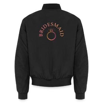 Bridesmaid - Ring - personalisierbar - Unisex Bomberjacke - Schwarz - Hinten - AI Model Male 185 light (185cm)