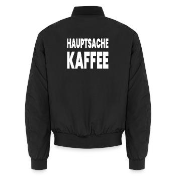 Kaffee - Unisex Bomberjacke - Schwarz - Hinten - AI Model Male 185 light (185cm)