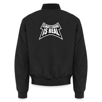 Climate Change Is Real Climate Change Science - Unisex Bomber Jacket - black - Back - AI Model Male 185 light (185cm)