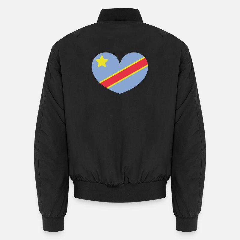 Drapeau du cœur du Congo - Bomber unisexe - noir