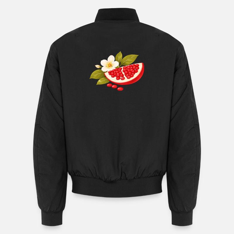 Illustration de grenade avec fleurs – Botanique Bomber unisexe
