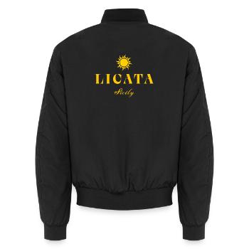 Licata, Sicily Sun - Bomber unisexe - noir - Dos - AI Model Male 185 light (185cm)