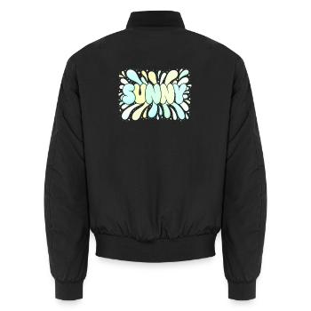 Bright Pastel Sun - Unisex Bomber Jacket - black - Back - AI Model Male 185 light (185cm)