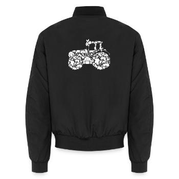 Tractor Silhouette - Unisex Bomber Jacket - black - Back - AI Model Male 185 light (185cm)