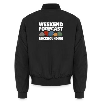 Prévisions du week-end Collecte de pierres Chasse aux pierres - Bomber unisexe - noir - Dos - AI Model Male 185 light (185cm)